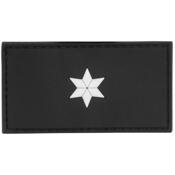 MRBS Rubber Patch POLIZEI Dienstgradabzeichen Polizeikomissar (PK, 1 wei&szlig;er Stern) - 7,5 x 4 cm