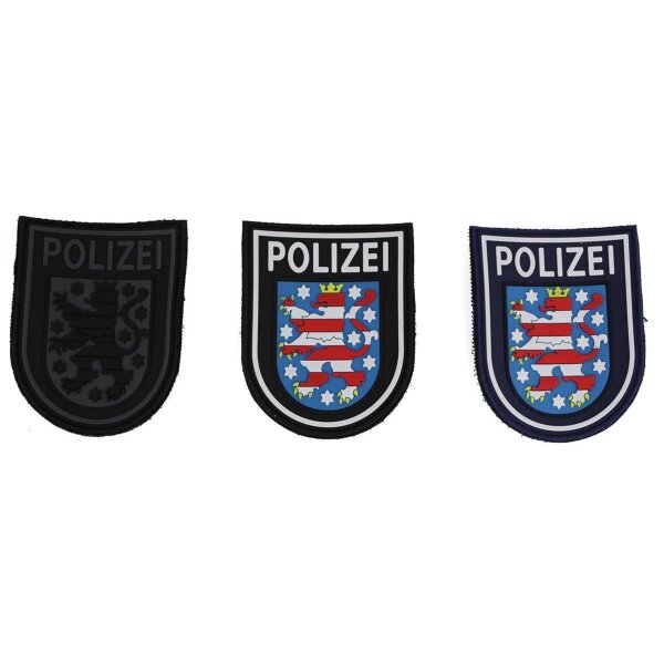 MRBS Rubber &Auml;rmelabzeichen - Polizei Th&uuml;ringen Patch - 9 x 7,2 cm