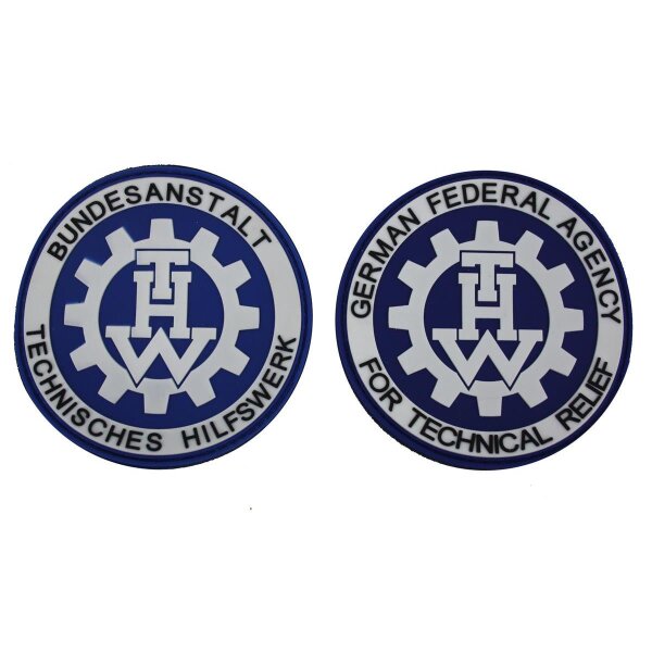 MRBS Rubber &Auml;rmelabzeichen - THW - &Oslash; 9,5 cm