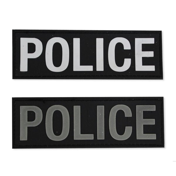 MRBS Rubber Abzeichen -  POLICE Patch - 12,5 x 4,2 cm