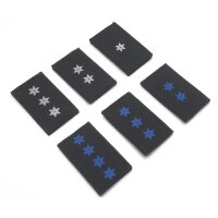 HCIM Patch Polizei Dienstgradabzeichen Polizeioberkommissar (POK, 2 silber/reflektierende Sterne) - 7,5 x 4,5 cm