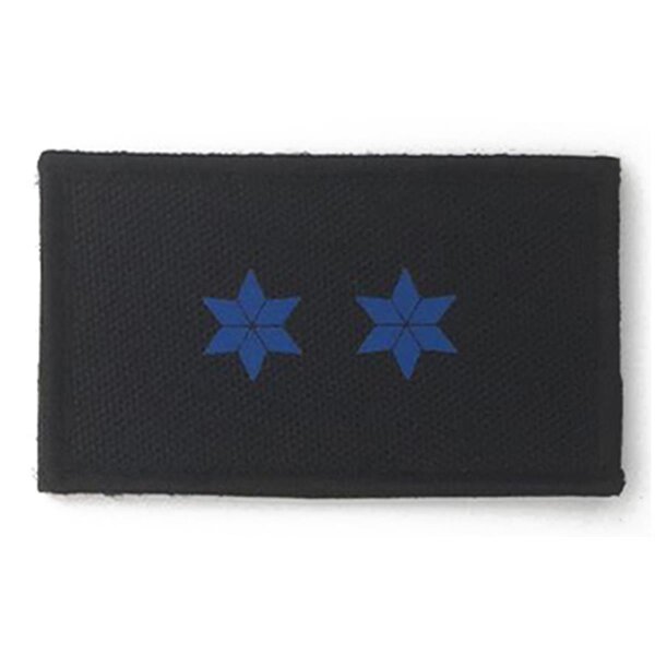 HCIM Patch Polizei Dienstgradabzeichen Polizeimeister (PM, 2 blaue Sterne) - 7,5 x 4,5 cm