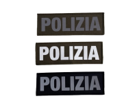HCIM Patch Klettabzeichen POLIZIA - 15 x 5 cm schwarz