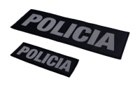 HCIM Patch Klettabzeichen POLICIA - 15 x 5 cm schwarz