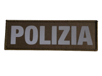 HCIM Patch Klettabzeichen POLIZIA - 30 x 10 cm oliv