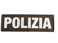 HCIM Patch Klettabzeichen POLIZIA - 30 x 10 cm oliv