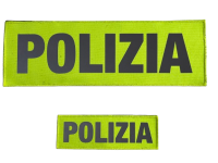 HCIM Patch Klettabzeichen POLIZIA - 15 x 5 cm neon gelb /...